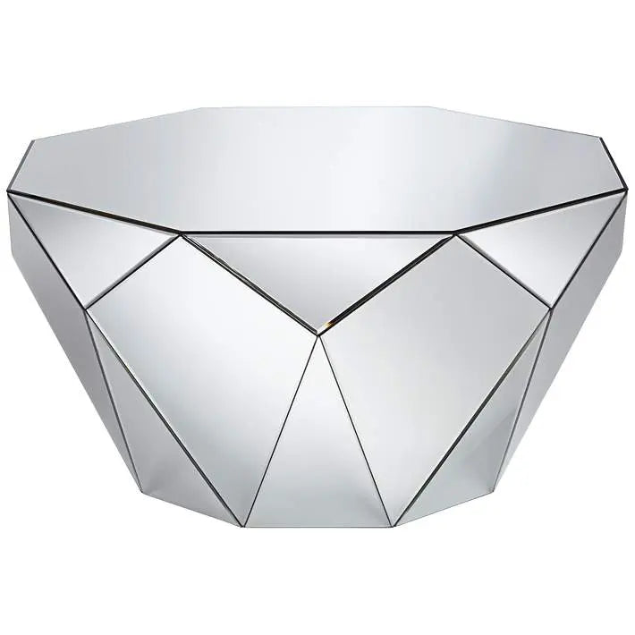 Modern Octagon Mirrored Coffee Table – Geometric Luxury
