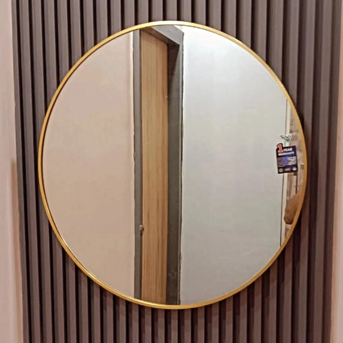 Elegant Round Mirror with Golden Frame – Available in Sizes 2x2 Feet, 2.5x2.5 Feet, and 3x3 Feet | Timeless Home Décor Accent - Fabels