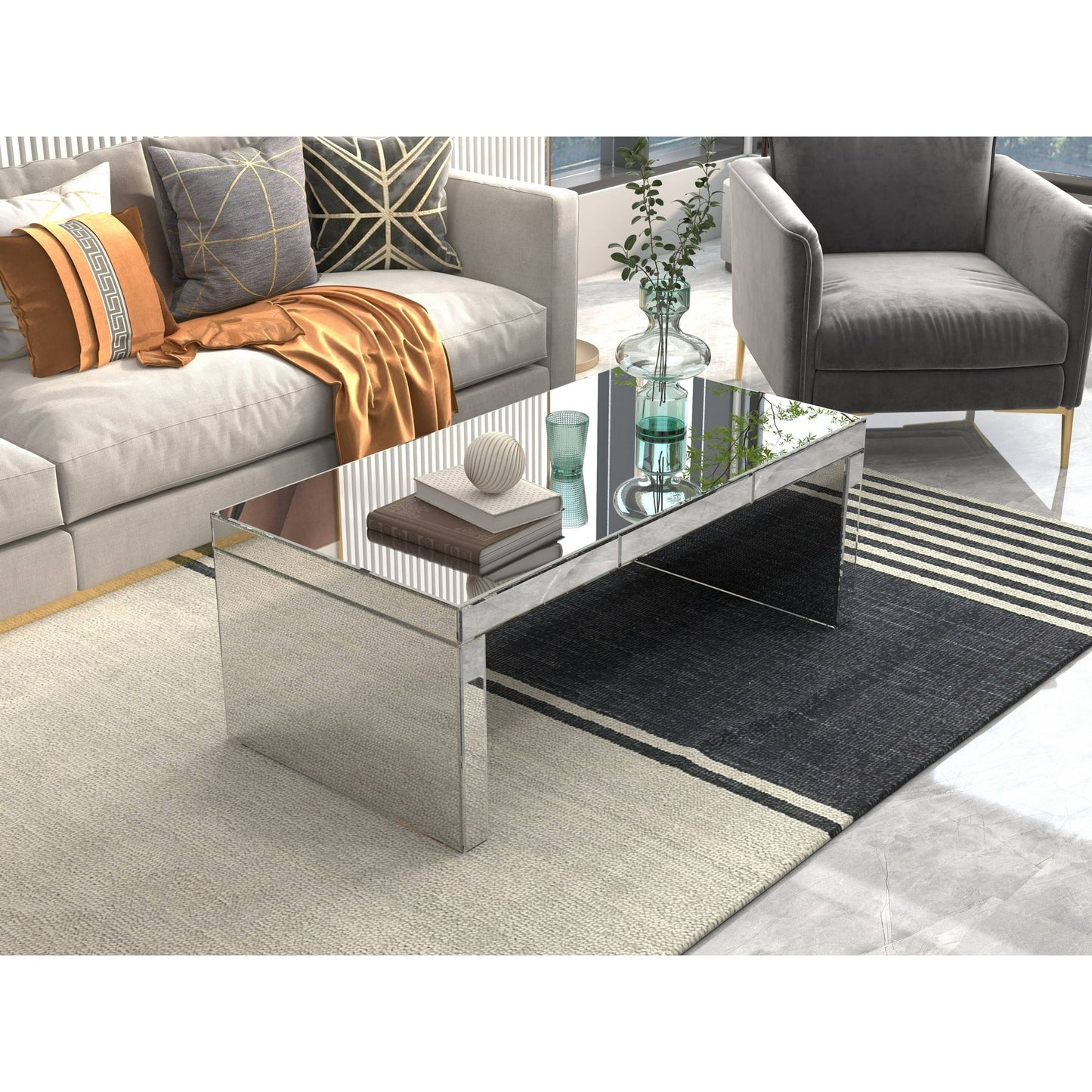 Modern Mirrored Coffee Table – Sleek & Elegant Living Room Centerpiece - Fabels