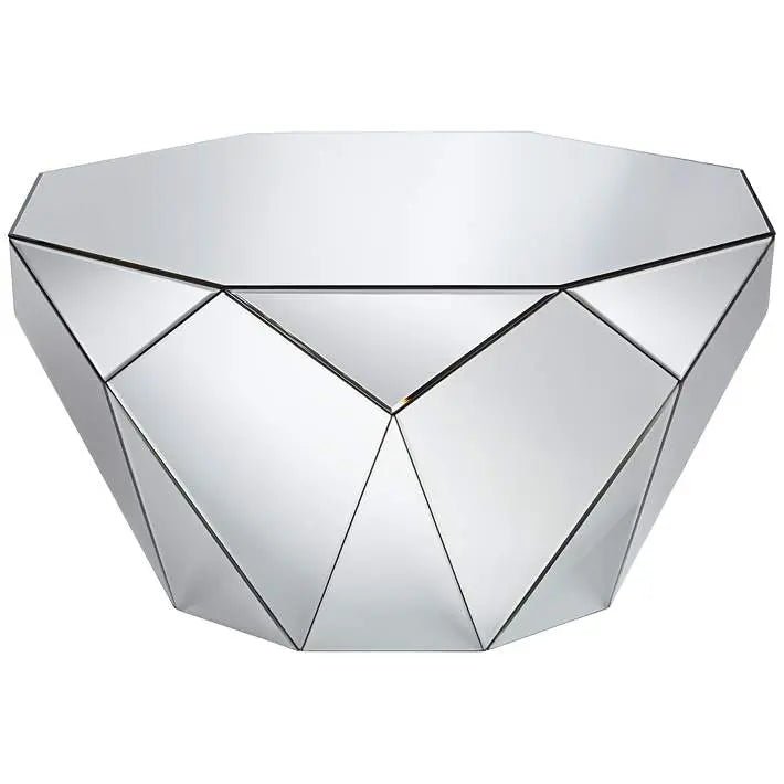 Modern Octagon Mirrored Coffee Table – Geometric Luxury - Fabels