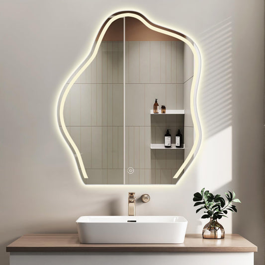 LED Mirror with 3 Lights & Touch Sensor – Elegant Touch-Control Design for Your Space