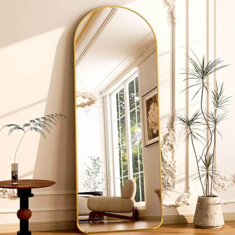 Golden Round Corners 5.5 ft Arch Full-Length Mirror with Stand | All-India Delivery & Guarantee (Copy) (Copy)