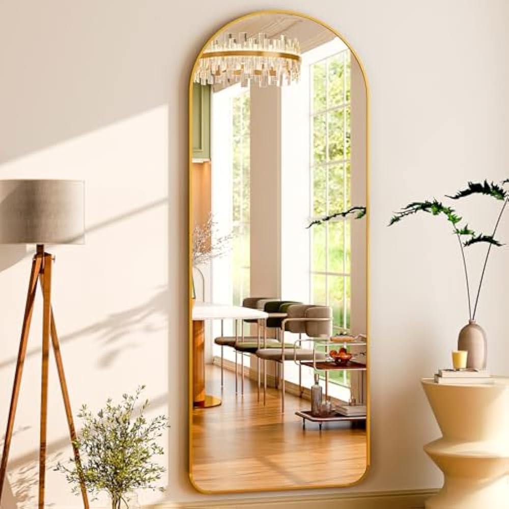 Golden Round Corners 5.5 ft Arch Full-Length Mirror with Stand | All-India Delivery & Guarantee (Copy) (Copy)