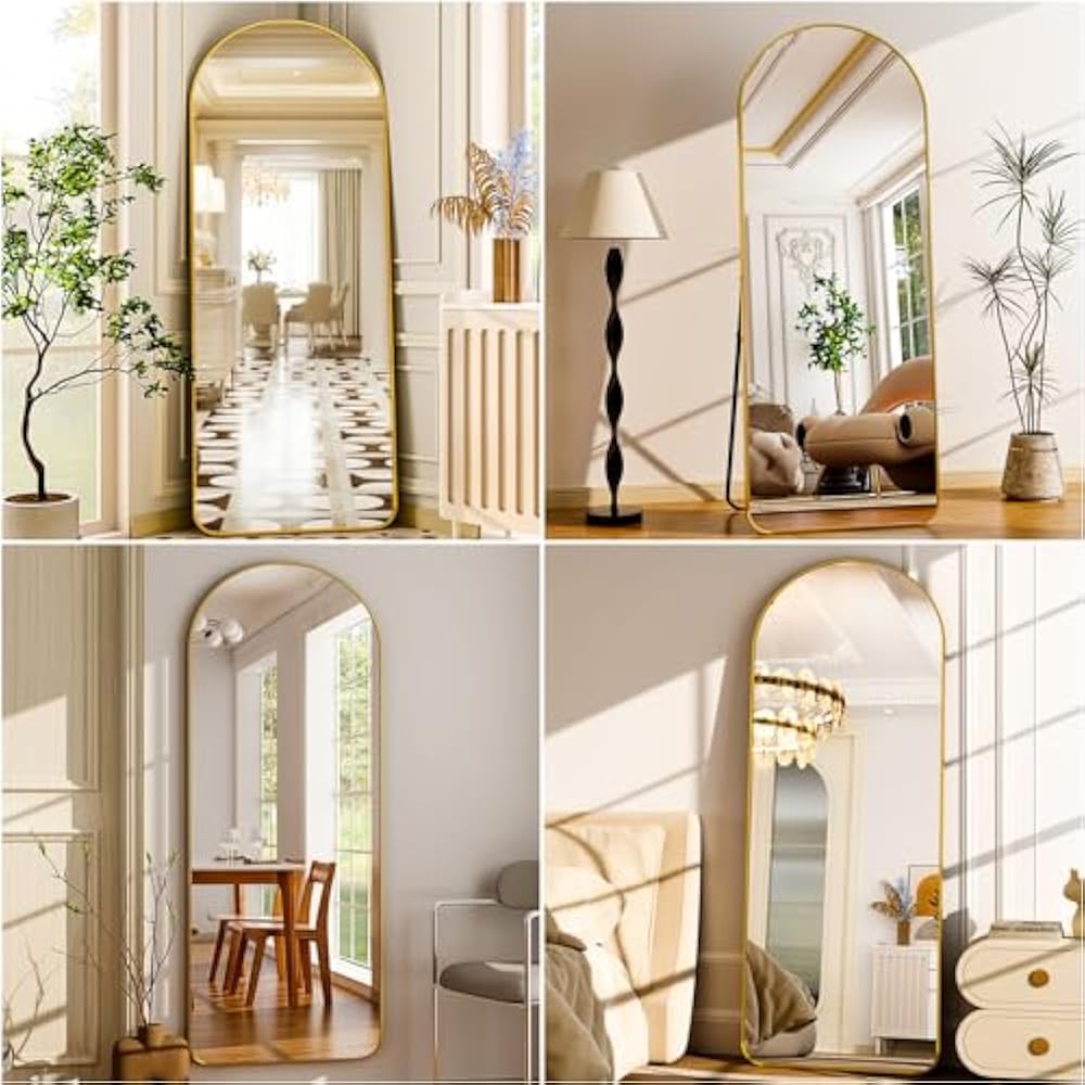 Golden Round Corners 5.5 ft Arch Full-Length Mirror with Stand | All-India Delivery & Guarantee (Copy) (Copy)