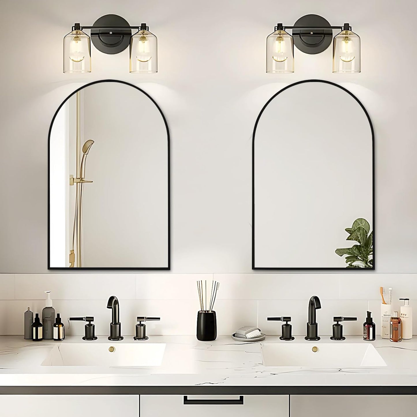 20x30 Inch Arch Mirror with Black Frame – Elegant, Modern Design for Home Décor