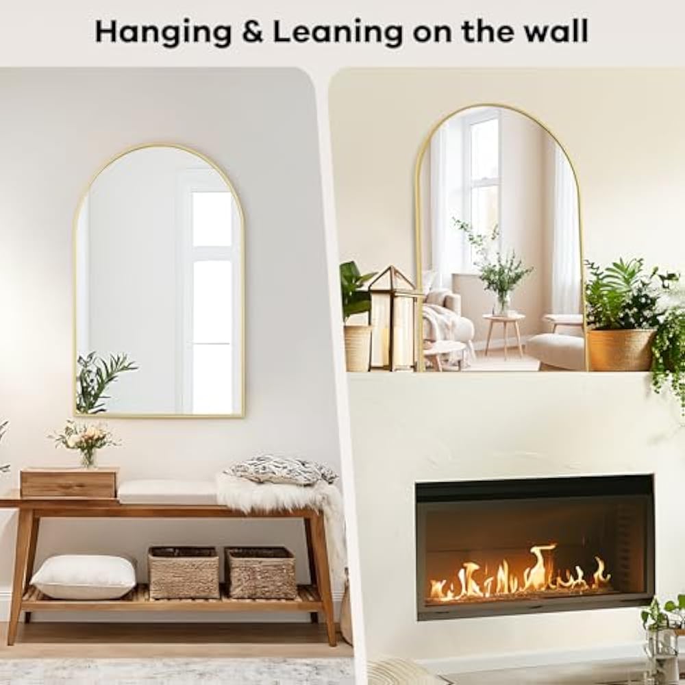 Elegant Golden 20x30 Inch Arch Mirror with Golden Frame – Perfect for Modern Home Interiors