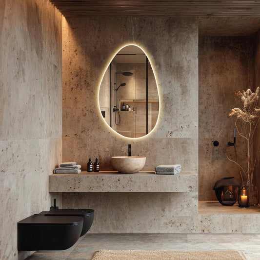 Abstract LED Mirror with Touch Sensor & 3 Lights – A Bold Statement for Your Home Décor - Fabels