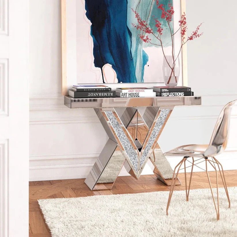Allegra 47" Luxury Mirrored Console Table – A Statement of Elegance & Glamour - Fabels