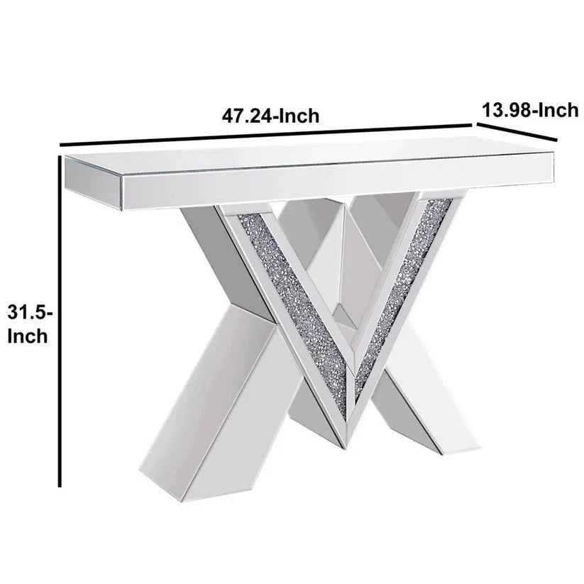 Allegra 47" Luxury Mirrored Console Table – A Statement of Elegance & Glamour - Fabels