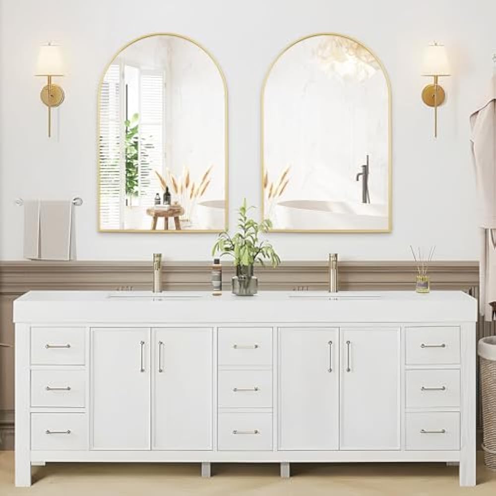 Elegant Golden 20x30 Inch Arch Mirror with Golden Frame – Perfect for Modern Home Interiors - Fabels