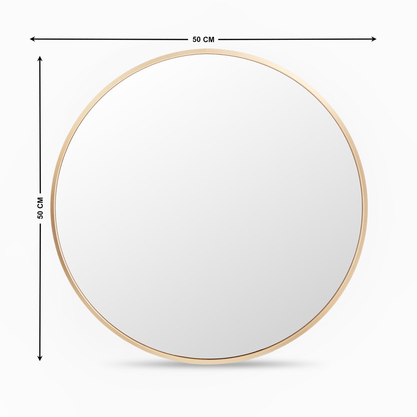 Elegant Round Mirror with Golden Frame – Available in Sizes 2x2 Feet, 2.5x2.5 Feet, and 3x3 Feet | Timeless Home Décor Accent - Fabels