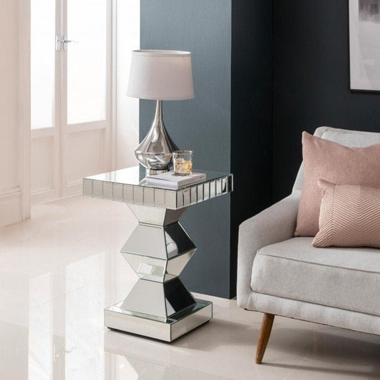 ✨ Glamorous Geometric Mirrored Side Table – A Statement of Luxury & Elegance ✨ - Fabels