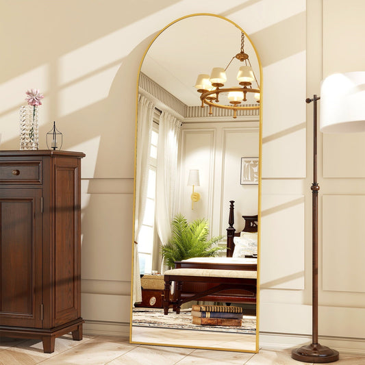 Golden 5.5 ft Arch Full-Length Mirror with Stand | All-India Delivery & Guarantee - Fabels