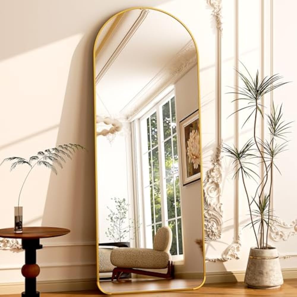 Golden Round Corners 5.5 ft Arch Full-Length Mirror with Stand | All-India Delivery & Guarantee (Copy) (Copy) - Fabels