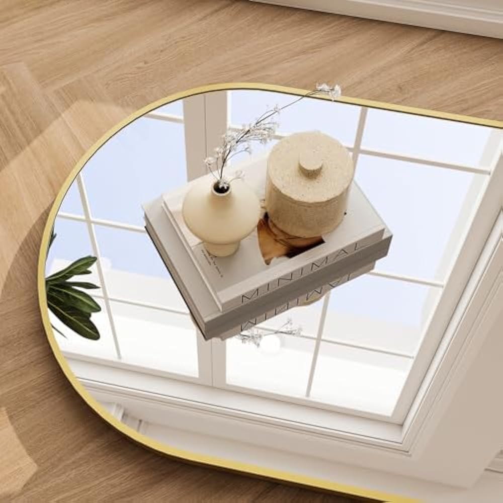 Golden Round Corners 5.5 ft Arch Full-Length Mirror with Stand | All-India Delivery & Guarantee (Copy) (Copy) - Fabels