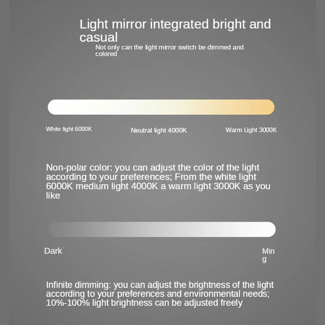 LED Full-Length Abstract Mirror – Modern Touch Sensor Design for Stylish Interiors - Fabels