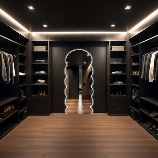 LED Full-Length Mirror with Abstract Design – Perfect Blend of Modern Aesthetics and Functionality - Fabels