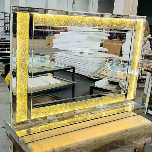 LED Illuminated Crystal Mirror – Decorative Wall Mirror with LED Lights - Fabels