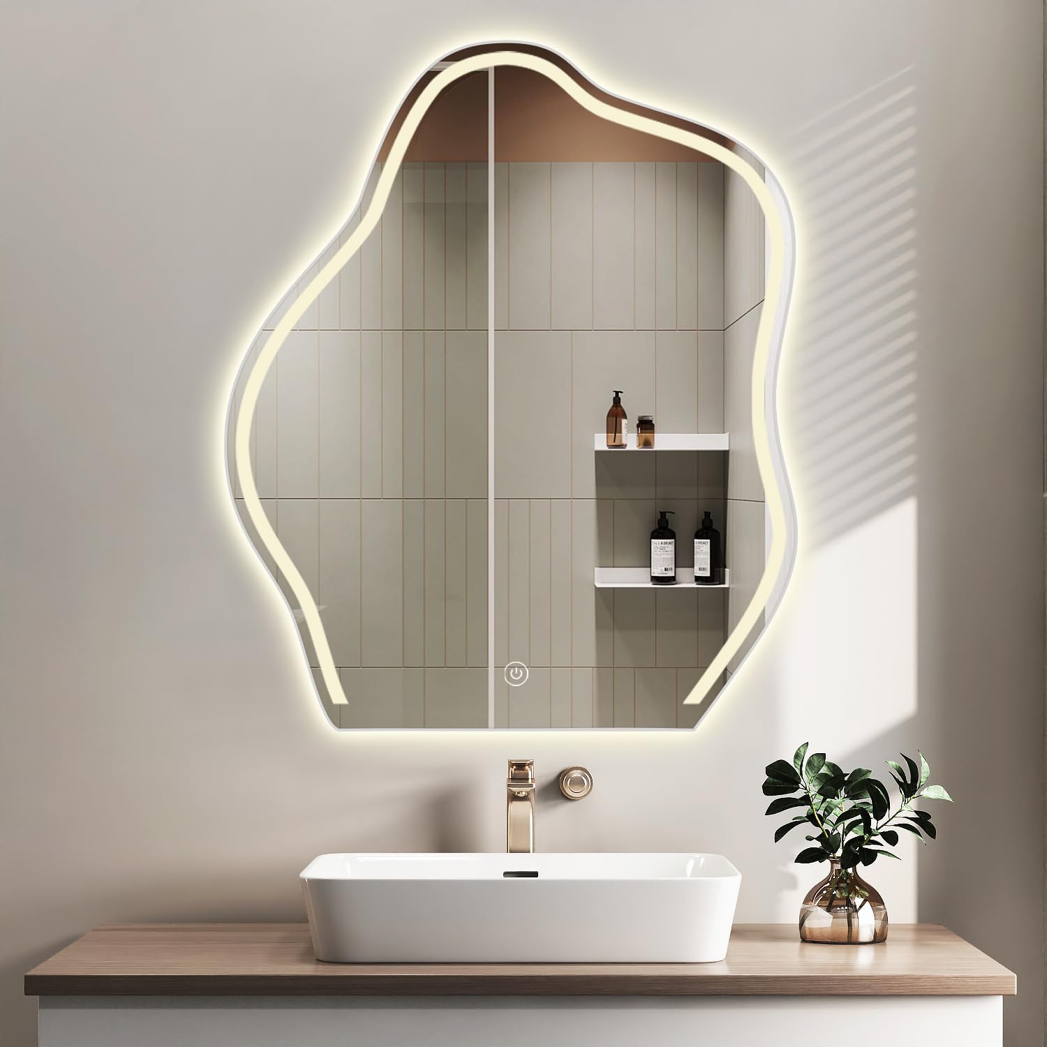 LED Mirror with 3 Lights & Touch Sensor – Elegant Touch-Control Design for Your Space - Fabels