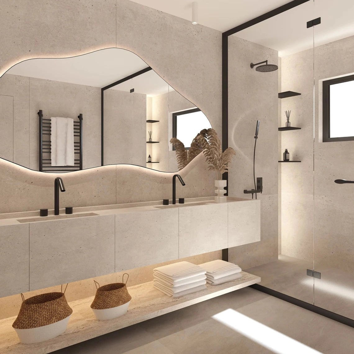 LED Mirror with Touch Sensor & 3 Lights – Functional and Elegant Design for Modern Living - Fabels
