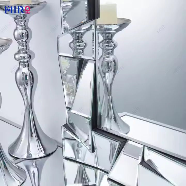 Luxury Abstract Geometric Mirrored Wall Mirror – Modern Elegance - Fabels