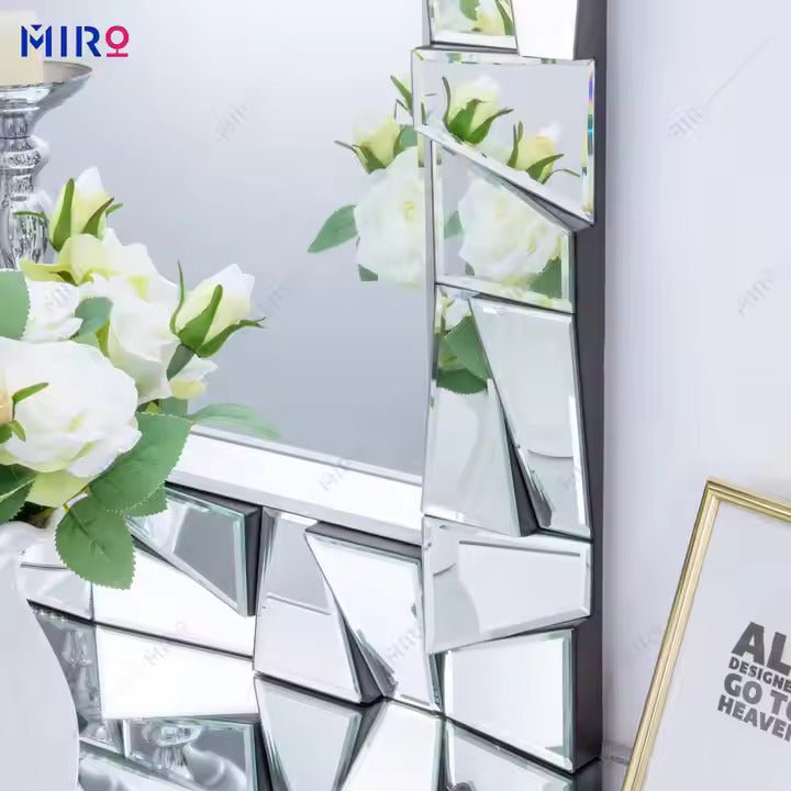 Luxury Abstract Geometric Mirrored Wall Mirror – Modern Elegance - Fabels