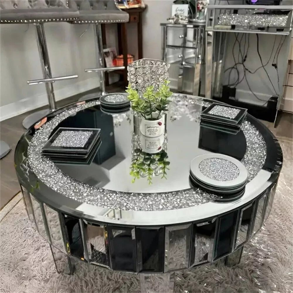 ✨ Luxury Crystal Mirrored Coffee Table – A Perfect Blend of Glamour & Functionality ✨ - Fabels