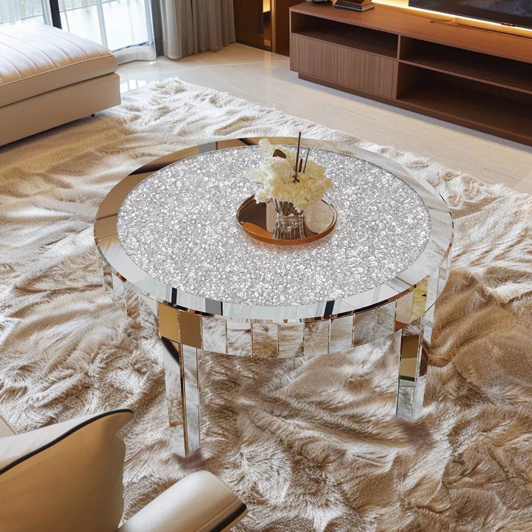✨ Luxury Crystal Mirrored Coffee Table – The Ultimate Statement of Elegance & Glamour ✨ - Fabels