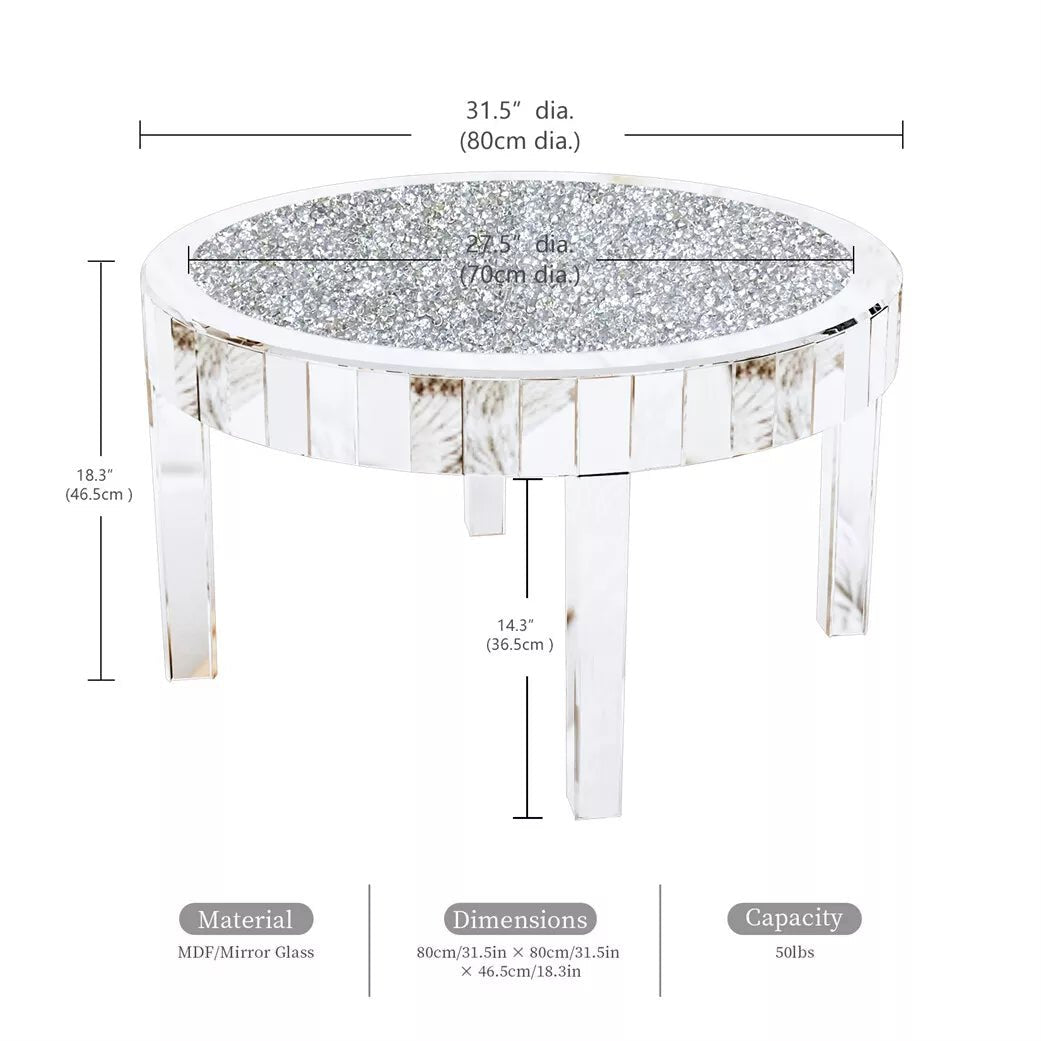 ✨ Luxury Crystal Mirrored Coffee Table – The Ultimate Statement of Elegance & Glamour ✨ - Fabels