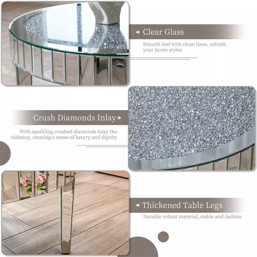 ✨ Luxury Crystal Mirrored Coffee Table – The Ultimate Statement of Elegance & Glamour ✨ - Fabels