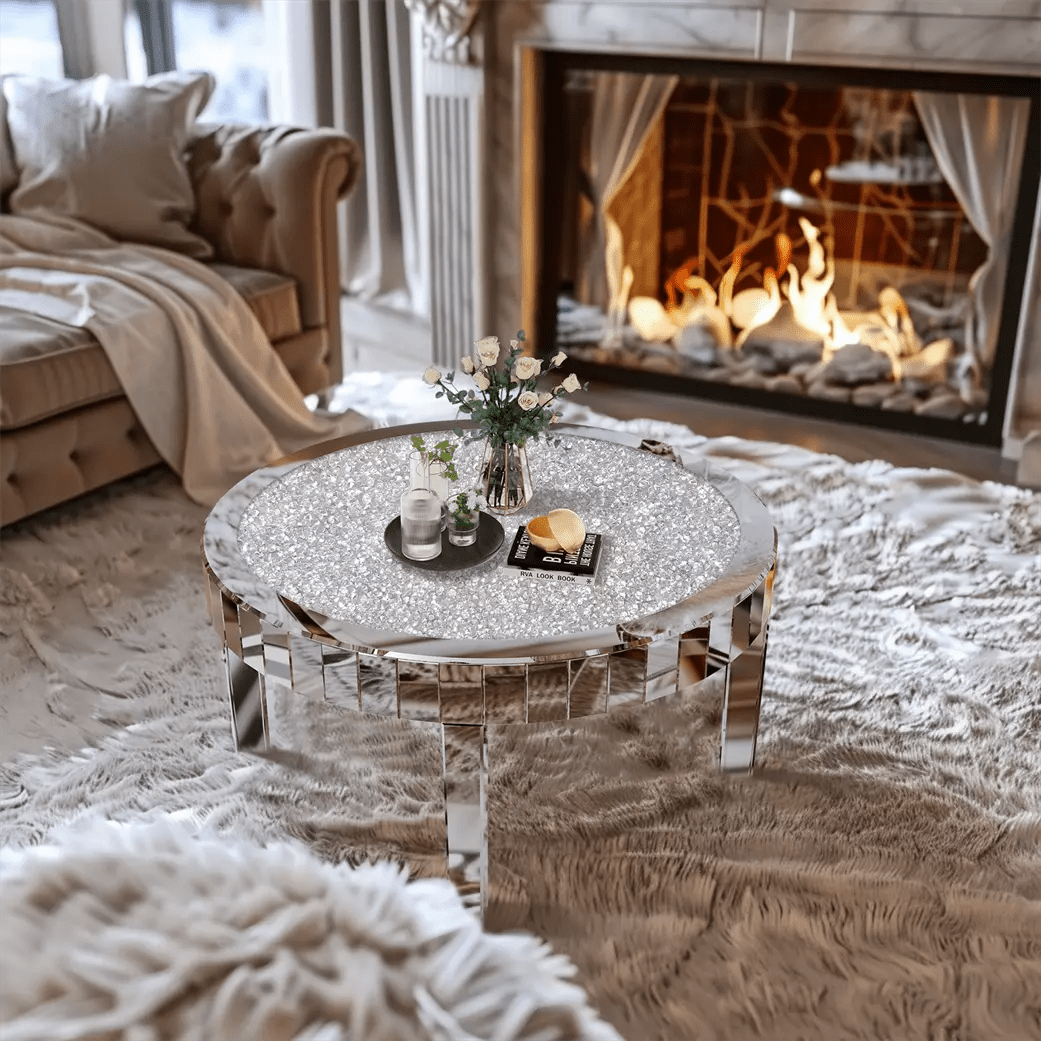 ✨ Luxury Crystal Mirrored Coffee Table – The Ultimate Statement of Elegance & Glamour ✨ - Fabels