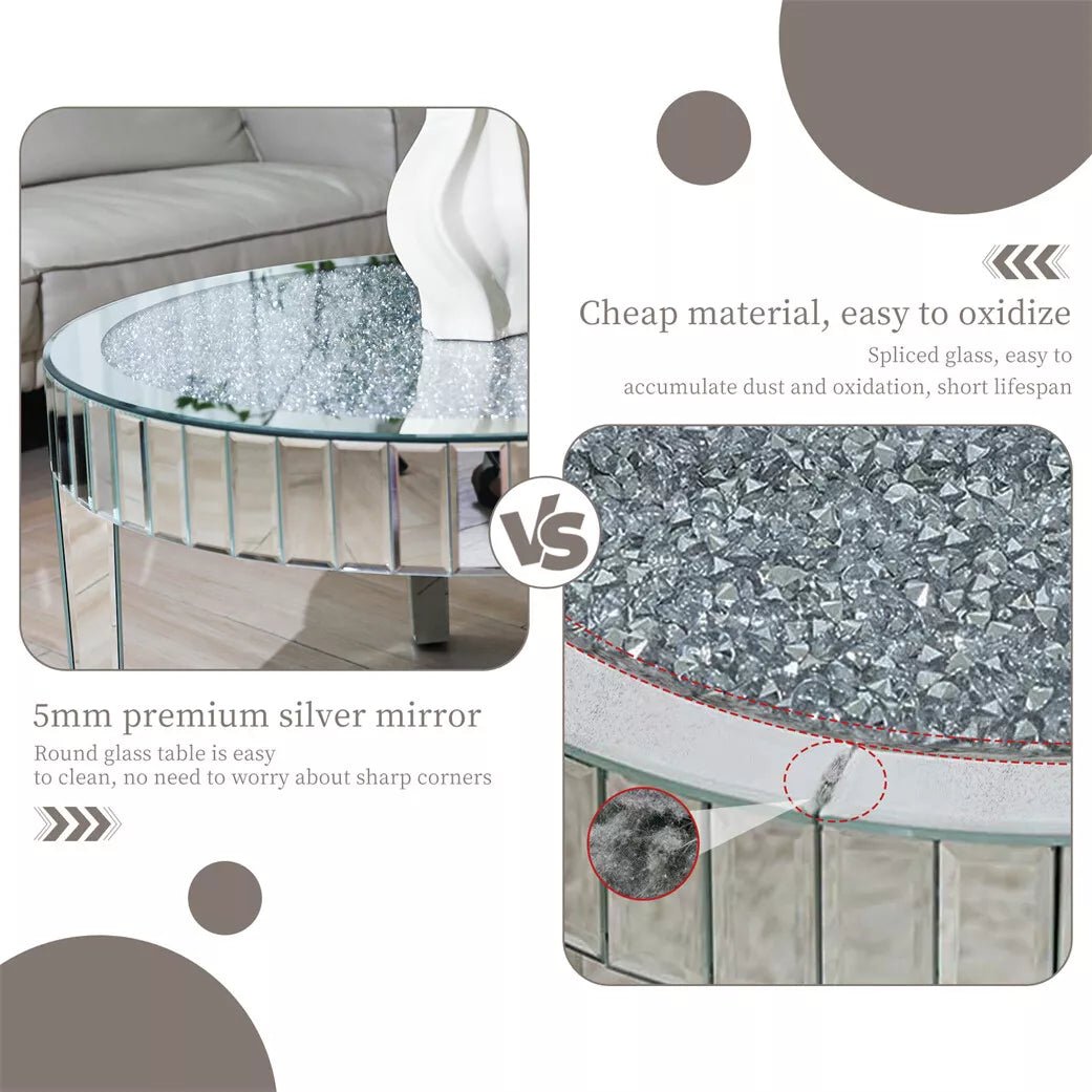 ✨ Luxury Crystal Mirrored Coffee Table – The Ultimate Statement of Elegance & Glamour ✨ - Fabels