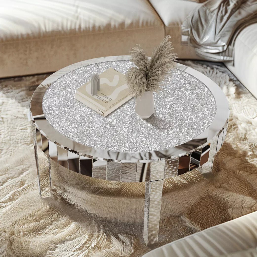 ✨ Luxury Crystal Mirrored Coffee Table – The Ultimate Statement of Elegance & Glamour ✨ - Fabels