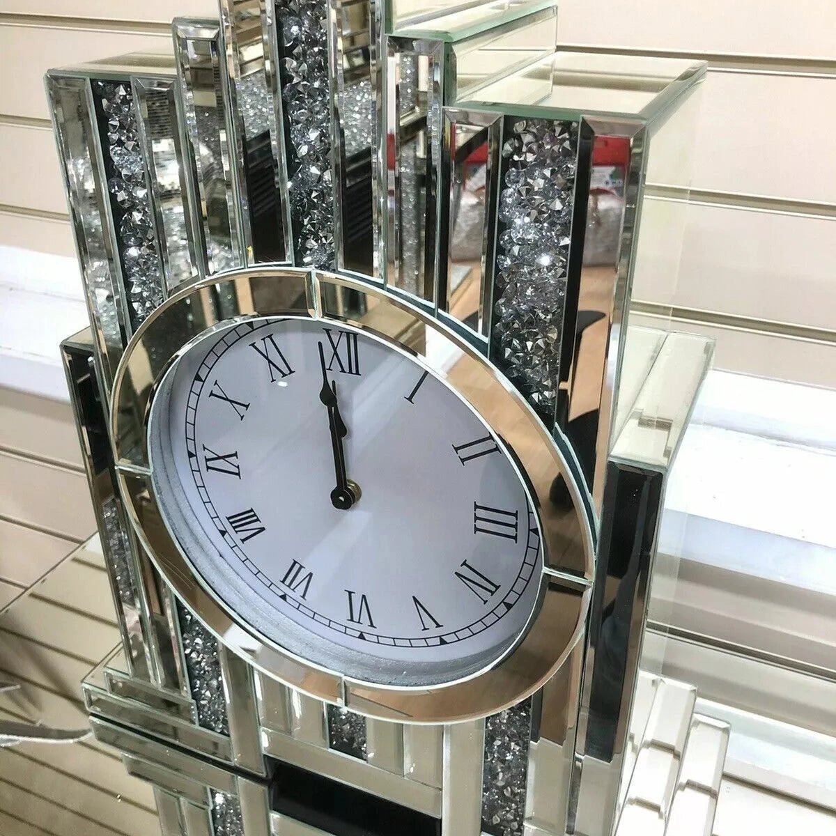 Luxury Crystal Mirrored Table Clock – A Timeless Accent Piece - Fabels