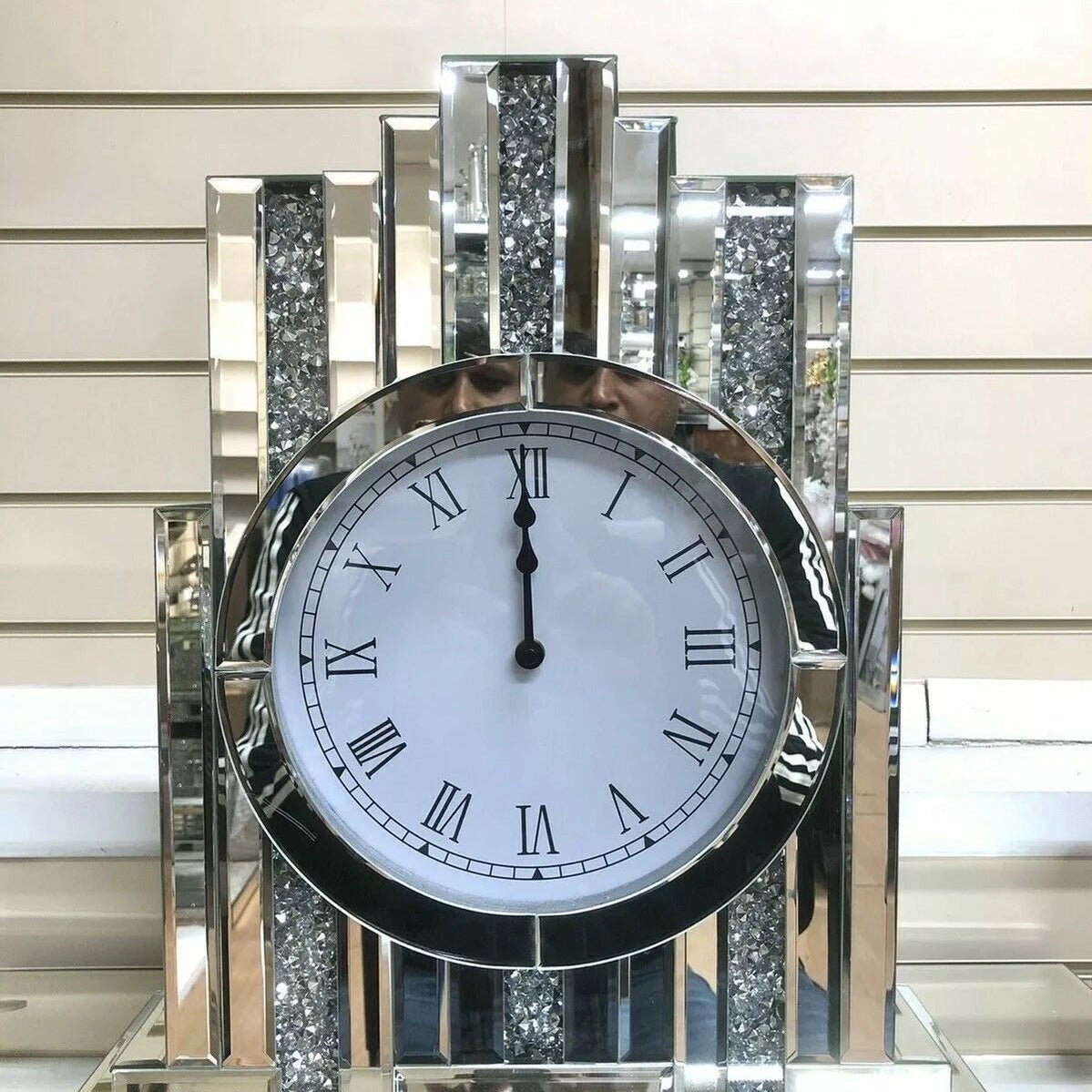 Luxury Crystal Mirrored Table Clock – A Timeless Accent Piece - Fabels