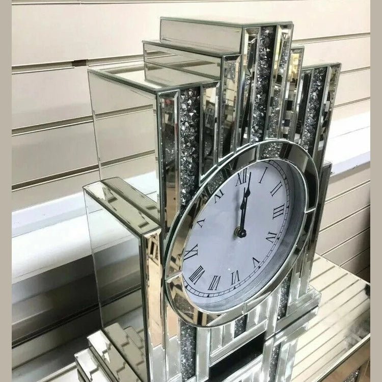 Luxury Crystal Mirrored Table Clock – A Timeless Accent Piece - Fabels