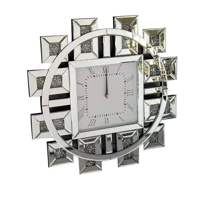 Luxury Crystal Mirrored Wall Clock – A Stunning Statement Piece - Fabels