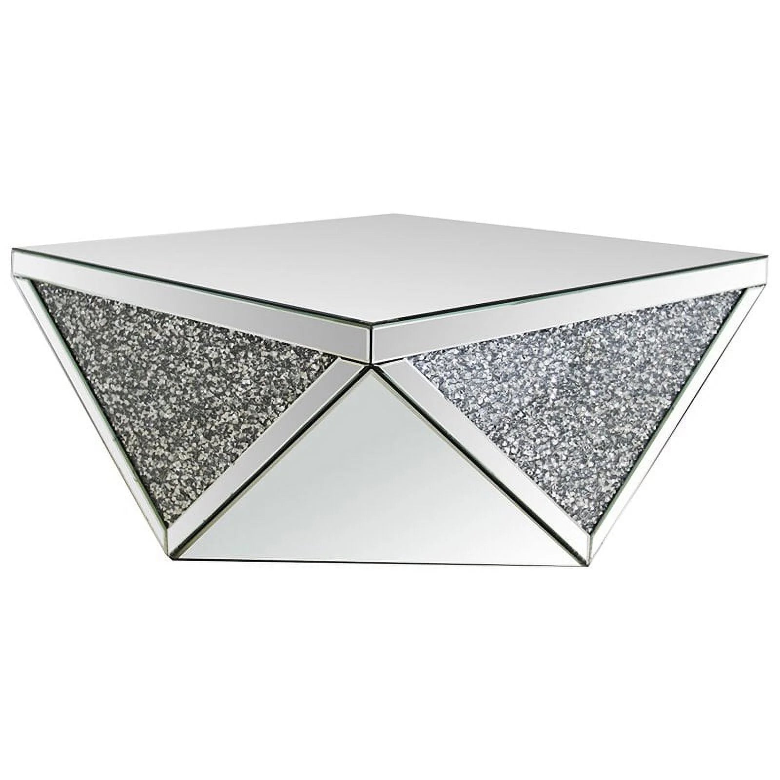 Luxury Diamond Mirrored Coffee Table – Crushed Crystal Elegance - Fabels