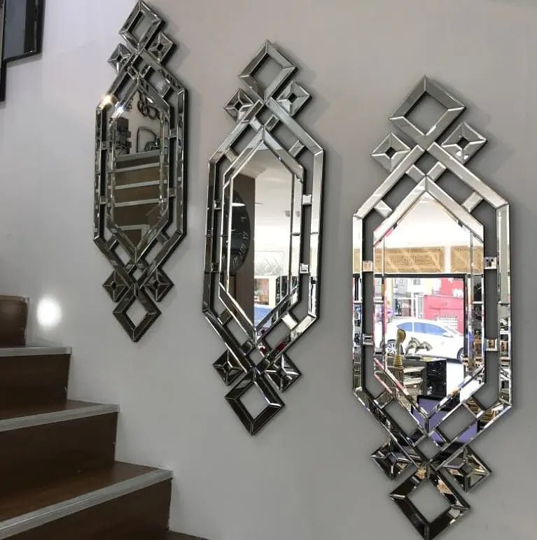 Luxury Geometric Wall Mirror Set – Elegant Statement Décor (Set of 3) - Fabels