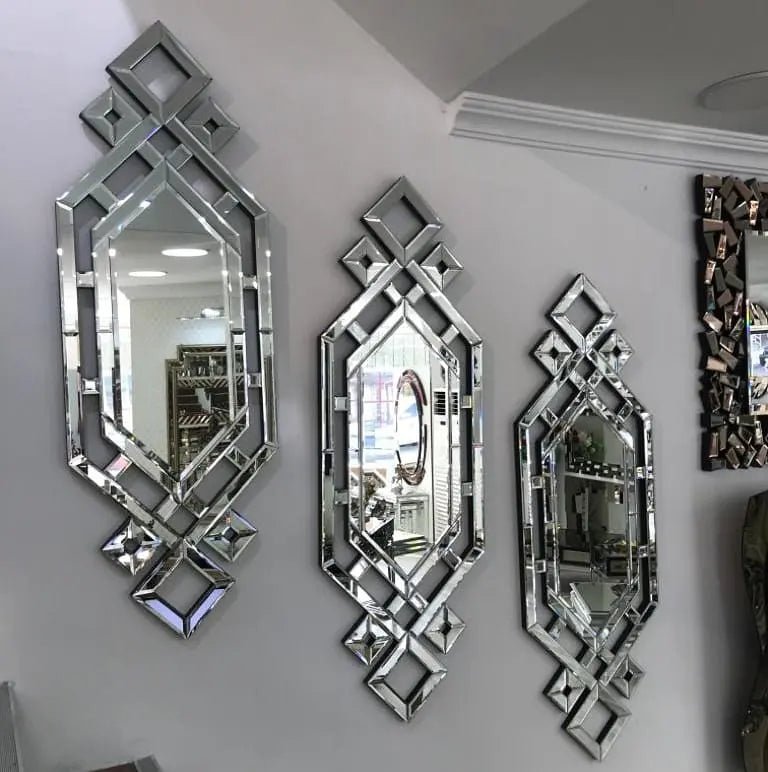 Luxury Geometric Wall Mirror Set – Elegant Statement Décor (Set of 3) - Fabels