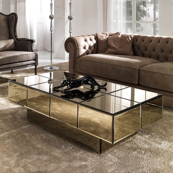 Luxury Gold Mirrored Coffee Table – Modern Elegance & Sophistication - Fabels