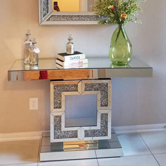 Luxury Mirrored Console Table with Crystal Inlay – A Statement Piece for Elegant Interiors - Fabels