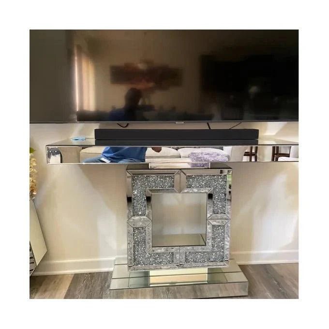 Luxury Mirrored Console Table with Crystal Inlay – A Statement Piece for Elegant Interiors - Fabels