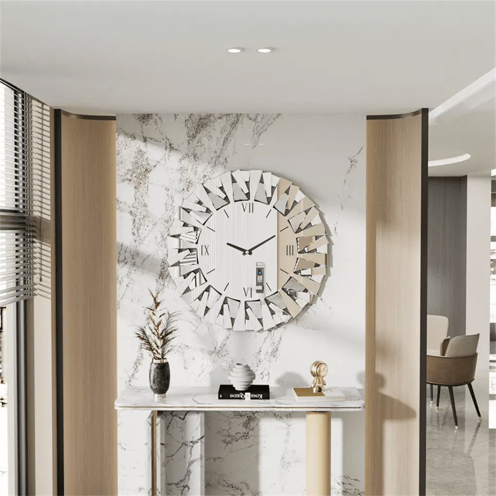 Luxury Mirrored Wall Clock – Elegant Statement Piece for Modern Interiors - Fabels