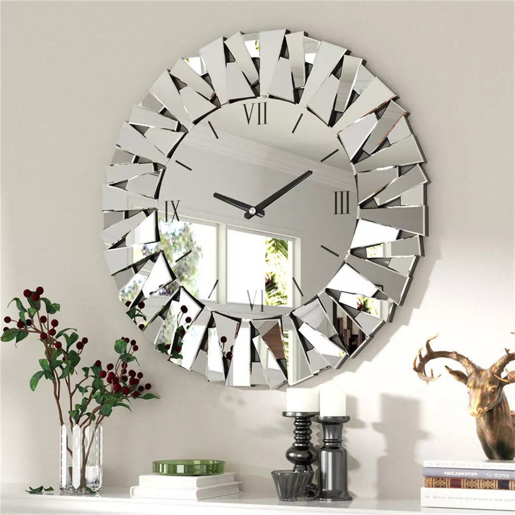 Luxury Mirrored Wall Clock – Elegant Statement Piece for Modern Interiors - Fabels