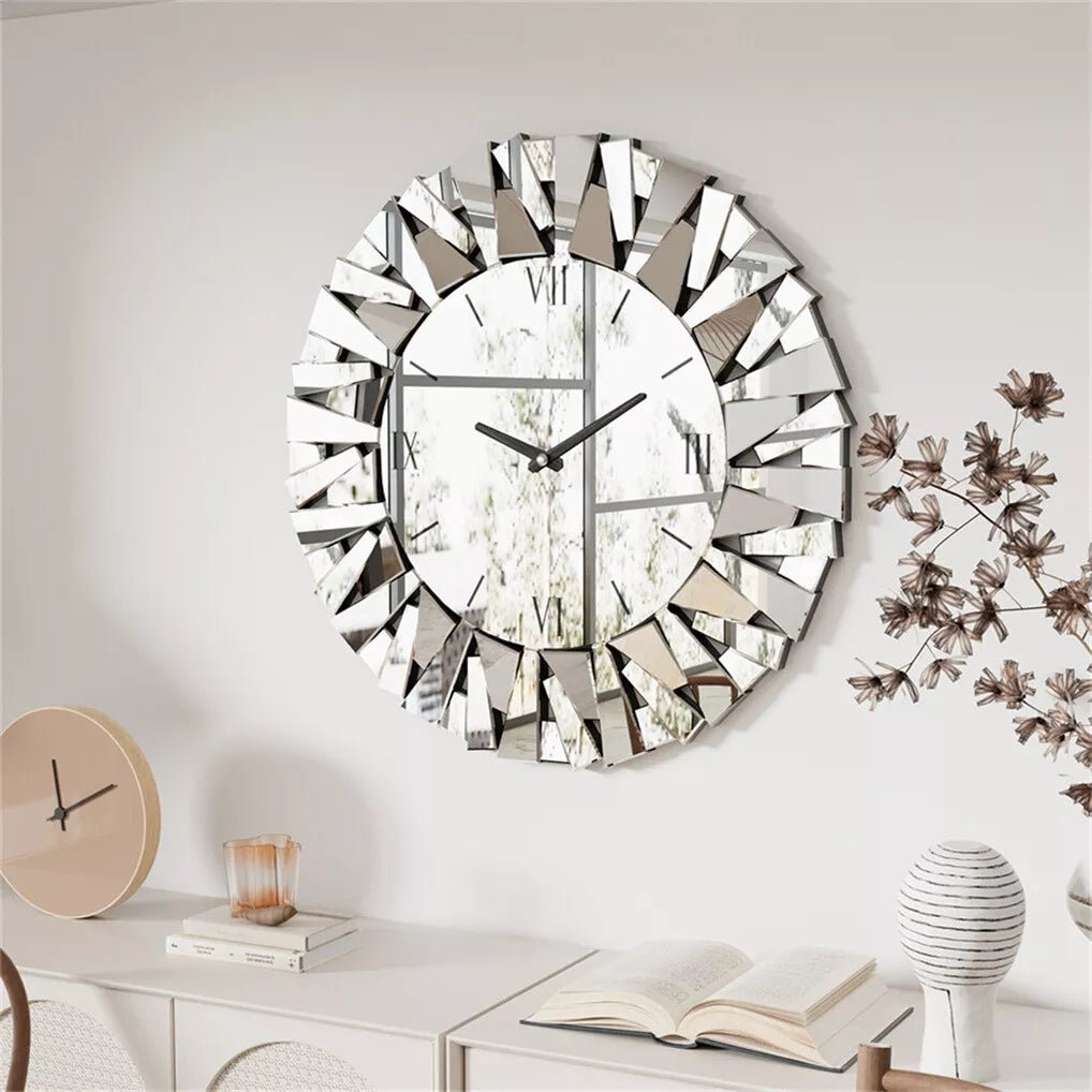 Luxury Mirrored Wall Clock – Elegant Statement Piece for Modern Interiors - Fabels