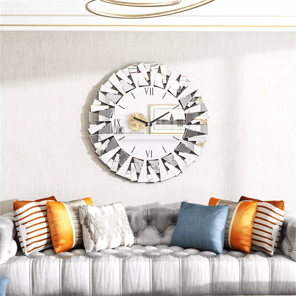 Luxury Mirrored Wall Clock – Elegant Statement Piece for Modern Interiors - Fabels