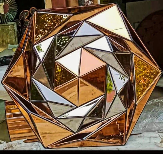 ✨ Luxury Rose Geometric Mirror – A Dazzling Statement of Art & Elegance ✨ - Fabels