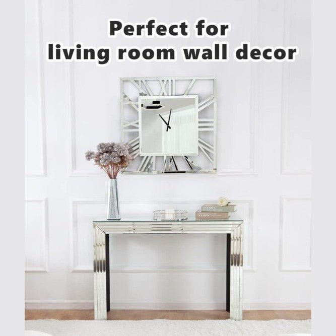 Luxury Square Mirrored Wall Clock – A Modern Statement of Elegance - Fabels