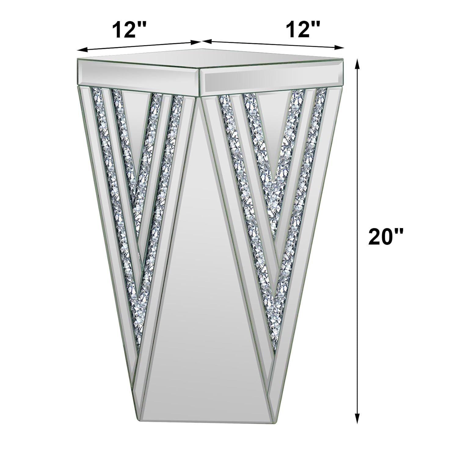 ✨ Mirrored Crystal "V" Accent Table – Glamour Meets Modern Elegance! ✨ - Fabels